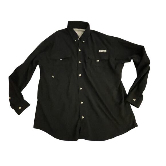 Columbia Men's - XL Black Omni-Shade Shirt - Button Front - Fishing Utility -EUC - Picture 1 of 9